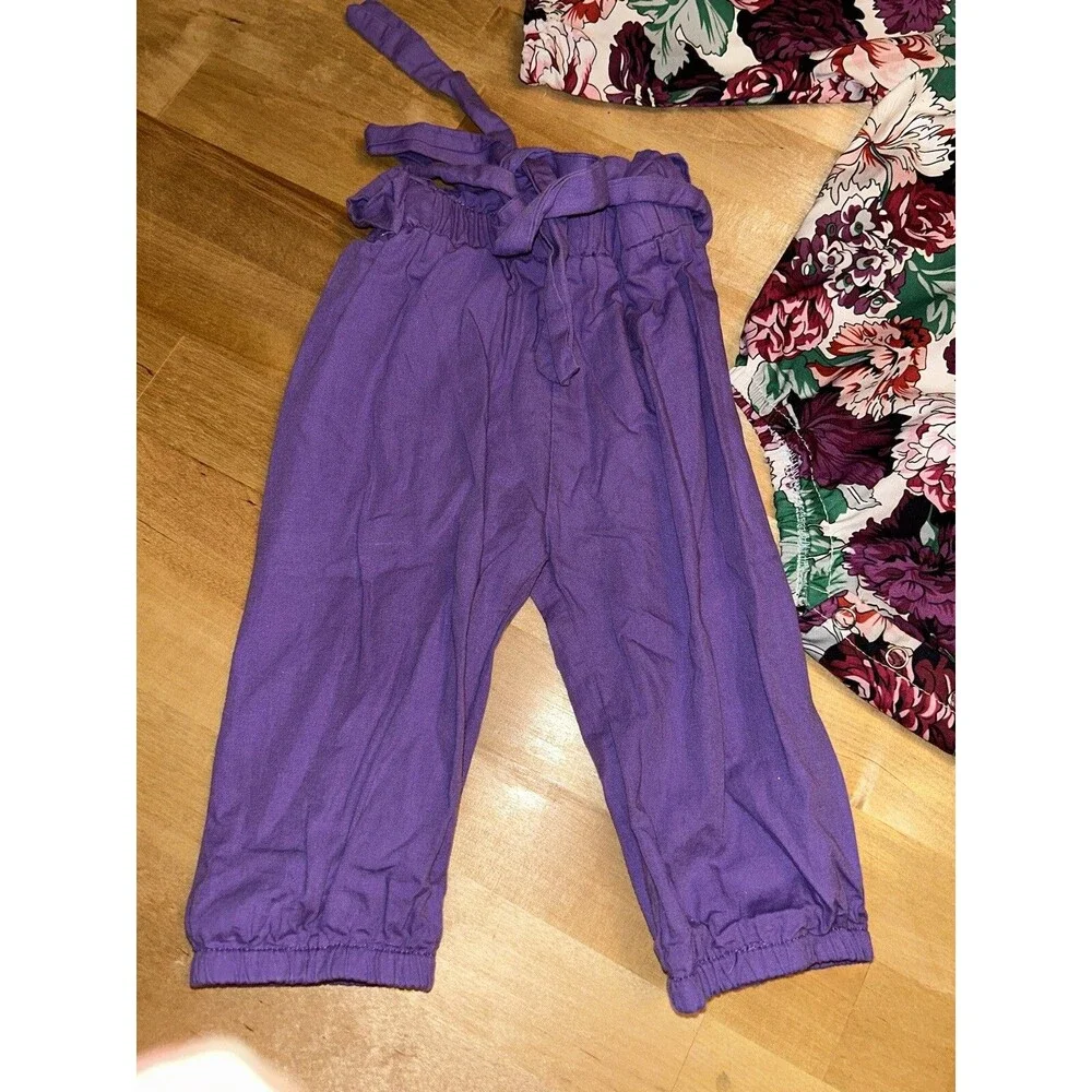Baby Girl Floral Purple Outfit Size 6-12 Months